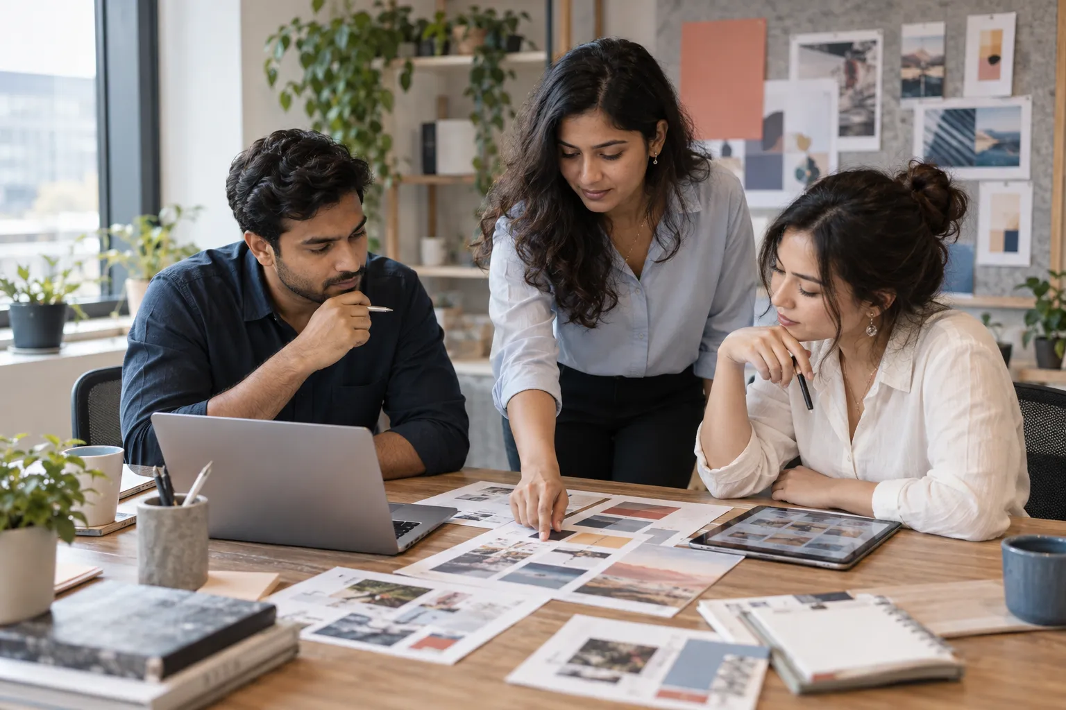Illustrative digital marketing support team at work