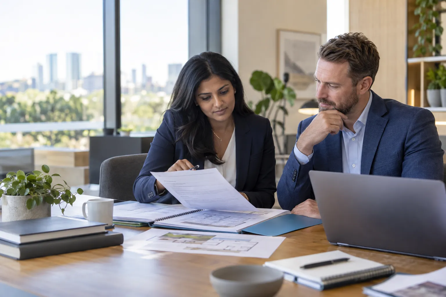 Illustrative mortgage processing support team at work