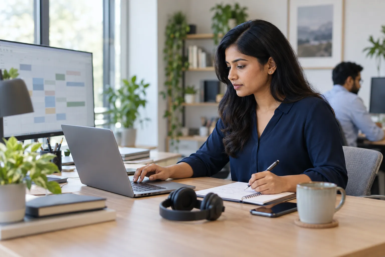 Illustrative virtual assistance support team at work